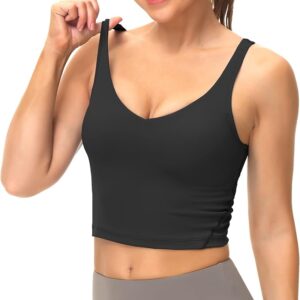 Dragon Fit Sports Bra for Women Longline Padded Yoga Bra Medium Impact Crop Tank Tops