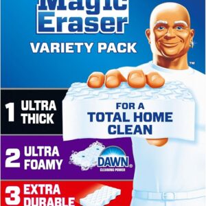 Mr. Clean Magic Eraser Variety Pack with Ultra Thick, Ultra Foamy, and Extra Durable Multi Purpose Cleaner, 6ct