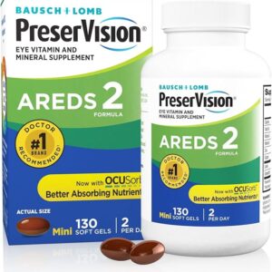 PreserVision AREDS 2 Eye Vitamins, #1 Eye Doctor Recommended Brand, Lutein and Zeaxanthin Supplement with Vitamin C, Vitamin E,Zinc, and Copper, (Minigels)