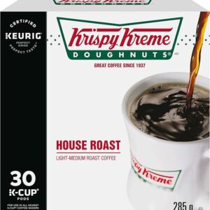 Krispy Kreme Doughnuts Smooth House Roast Single Serve Keurig Certified K-Cup pods for Keurig brewers, 30 Count