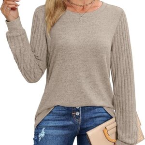 Jescakoo Long Sleeve Shirt Women Business Casual Trendy Clothes  S-XXL