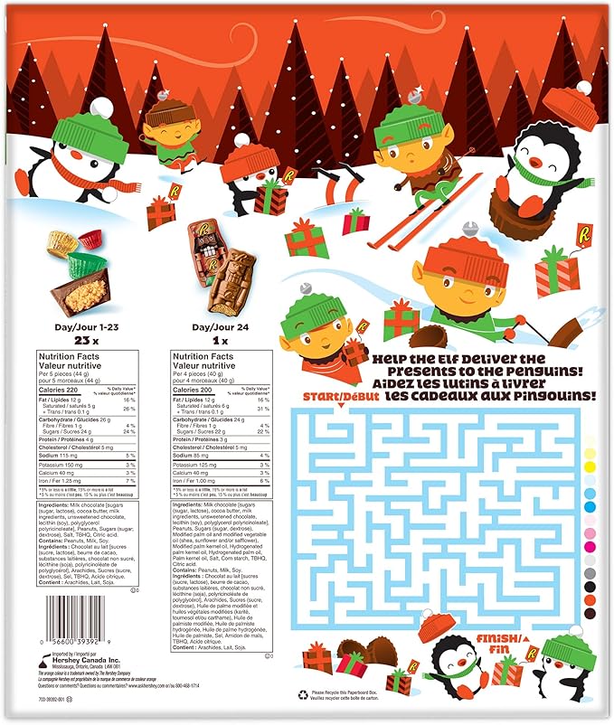 Reese's Peanut Butter & Milk Chocolate Advent Calendar 2025 - Christmas & Holiday Chocolate, 212g - Image 3