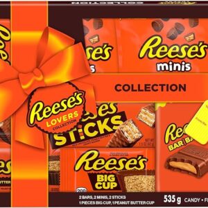Reese's Lovers Gift Box, Assorted Chocolate Peanut Butter Bars, 535g (8 Assorted Bars)